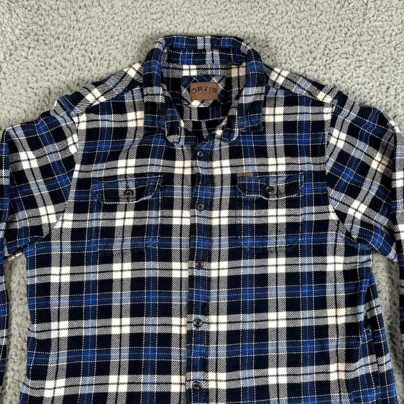 Orvis Shirt Men's XL Plaid Shacket Button Up Plaid 100%‎ Cotton Jacket Outdoors - Picture 2 of 12